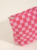 Large Checkerboard Makeup Bag Women Girls Portable Travel Essential Pouch Purse Toiletry Bag Organizer Storage Pencil Case