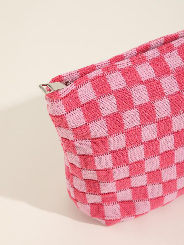 Large Checkerboard Makeup Bag Women Girls Portable Travel Essential Pouch Purse Toiletry Bag Organizer Storage Pencil Case