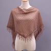 Polyester Tassels Lace Head Scarf Breathable Sequin Decor Scarf  Catholic Chapel