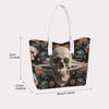 Skull Print Daily Tote Bag Fashion Casual Portable Large Capacity Shoulder Bag for Outdoor Travel Shopping