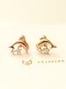 Minimalpiercing 14K Mini Cubic Dolphin Piercing Earrings