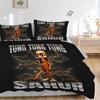 Sada povlečení Tung Tung Sahur - 3dílný povlak na přikrývku Dárek do ložnice, Bez výplněB122