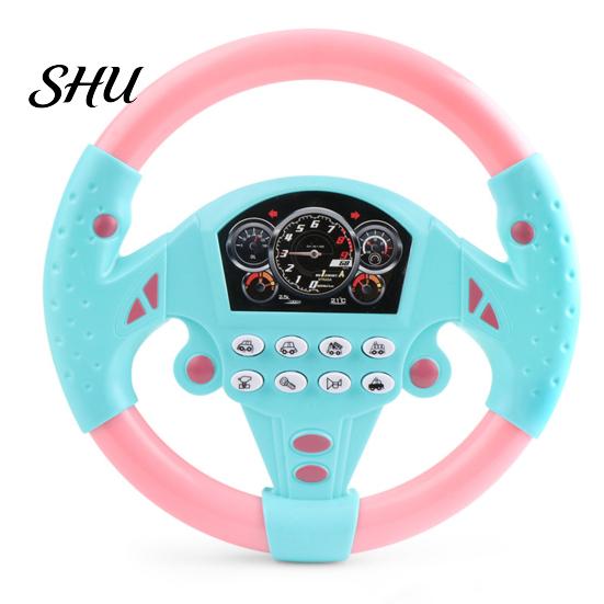Co-pilot Steering Wheel Toy Game Preschool Rotate 360 Degrees with Sound 2 Stable Suction Cups Scene Experience Educational Auditory Cognition