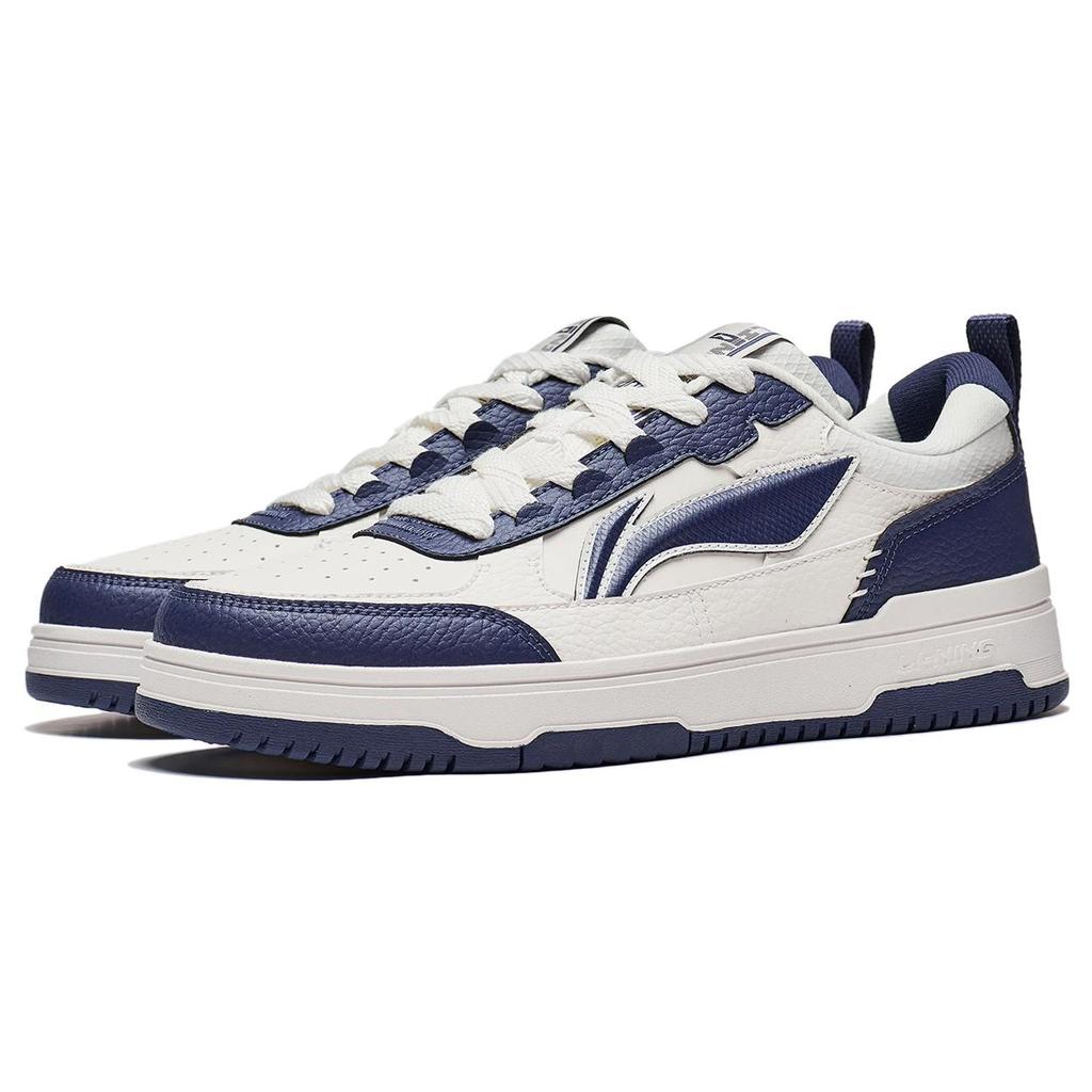 New LiNing Tianji 2.0 Anti Slip Wear Resistant Low Top Skateboard Shoes Men's White Blue AGCT211-3