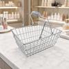 Metal Shopping Basket Easy To Carry Wire Rust Resistant Store Supplies for