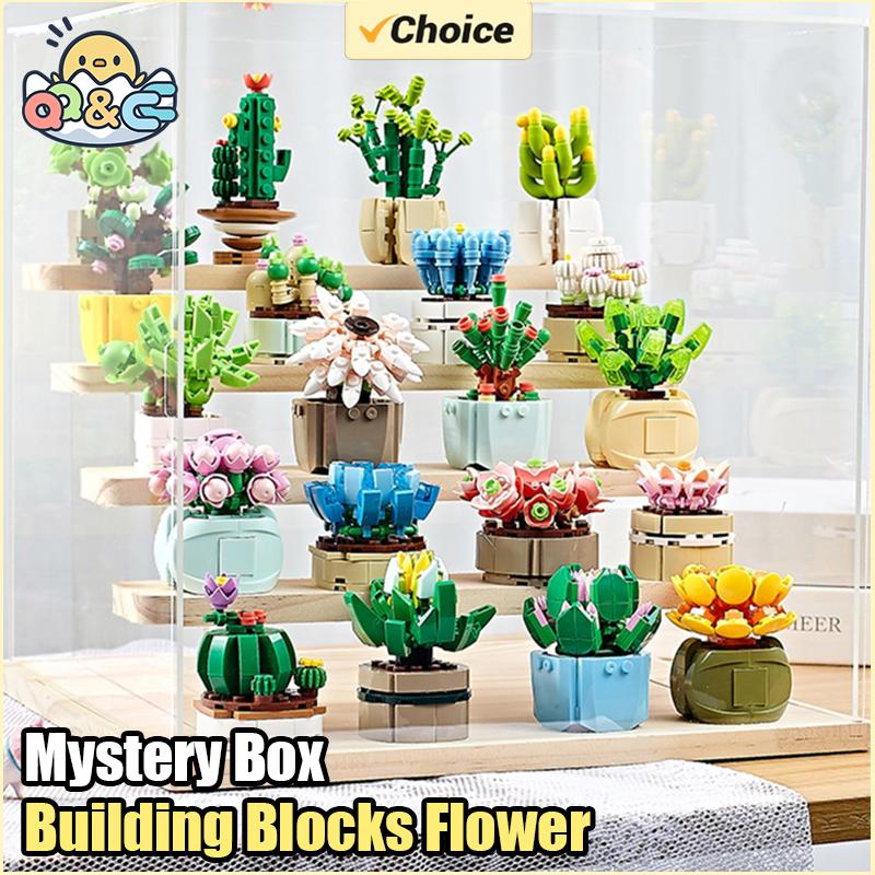 

Строительные блоки Mystery Box Flower Granular Flesy Potted Cherry Tree Suckulent Plant Assembled Decorations Educational Toys Kid