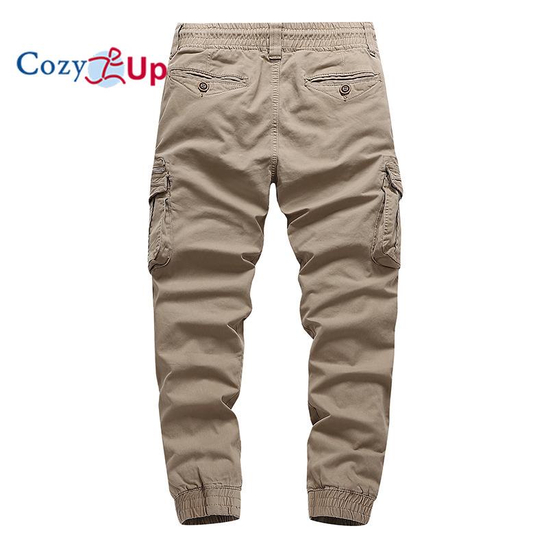 Cozy Up Cotton Workwear Pants, Loose Fitting Men's Elastic Waist Casual Pants