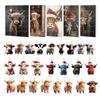 Highland Cow Christmas Countdown Calendar Highland Cow Figure Ornaments 24pcs 2D Flat Xmas Tree Highland Cow Pendant 2025