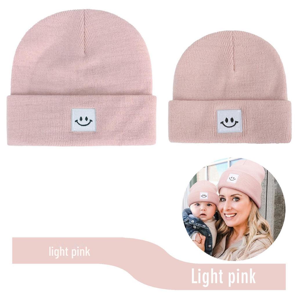 Smiley Logo Women's and Children's Knitted Wool Hat - Warm, Outdoor, Winter Leisure Beanie.