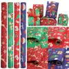 10mx50cm Christmas Wrapping Paper Roll Cartoon Santa Claus Elk Gift Box Packaging Material Christmas Party Home Decoration
