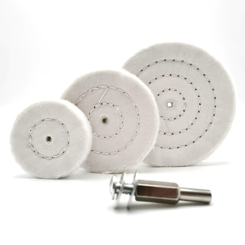 2/3/4 Inch Mirror Polishing Wheel Set with Handle - Suitable for Grinding Wheel Machine Tools, Diamond Carving And Jewelry Polishing Wheel