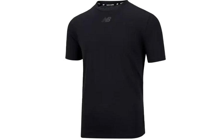 

New Balance T Shirts Men s Black Crew Neck Moderate Straight Fit AMT31251-BKH XL