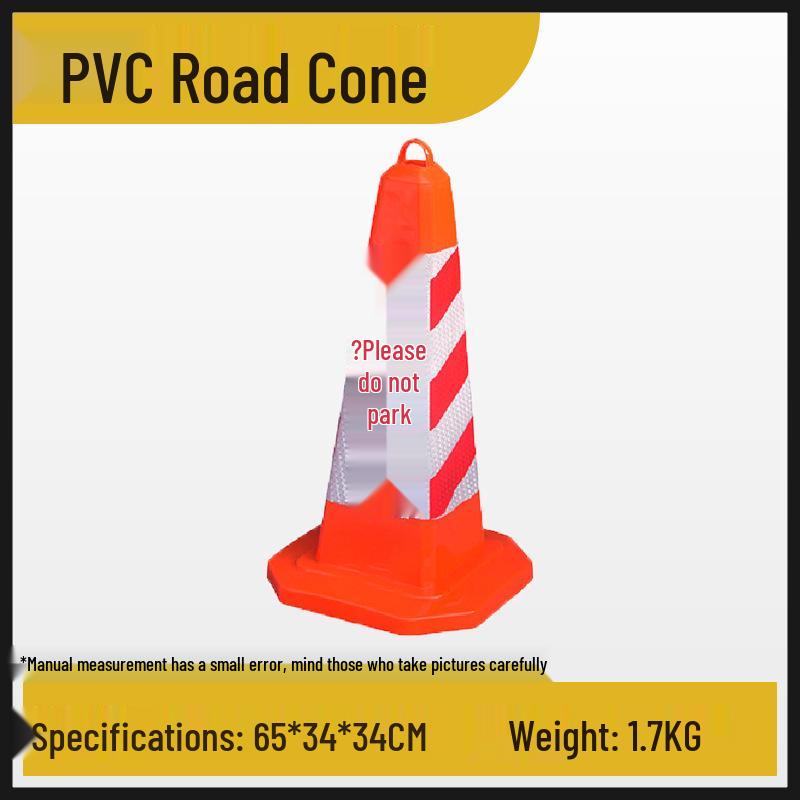 70cm Reflective PVC Traffic Cone with Lifting Ring - Safety Barrier