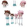 4x Hanging Feet Doll Statues Family Sculpture Miniature Trendy Cute Doll Ornaments for Festive Desktop Party Decoration Gifts