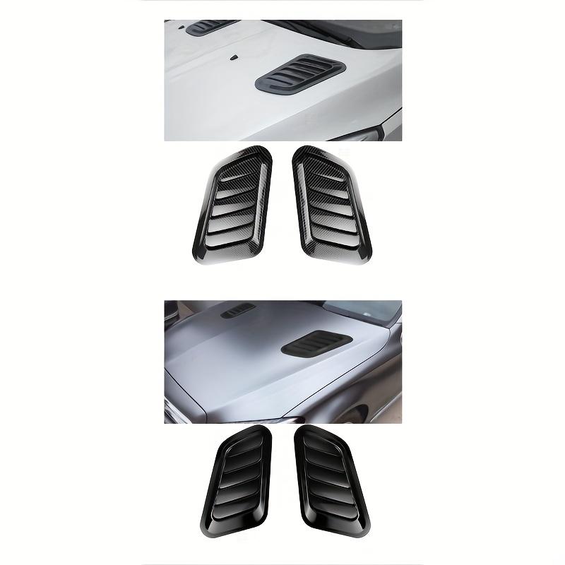2pcs Car Hood Vent Decoration Universal Engine Hood Intake Grille - Suitable for Car Hood Ventilation, Carbon Fiber with Bright