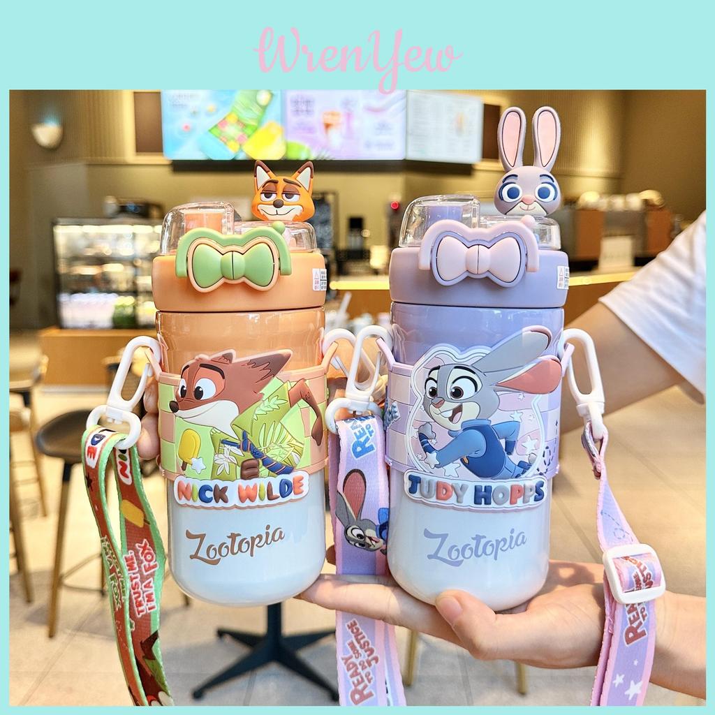 Zootopia Insulated Water Bottle With Straw Lock For Students And Commuters