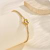 Fashion Temperament Jewelry Women, Stainless Steel Heart-Shaped Rhinestone Chain Bracelet 18K Gold Br-2611