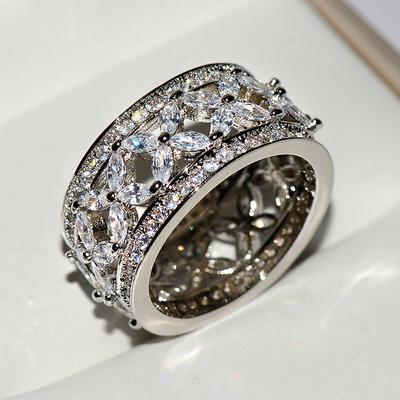 High Quality Bohemian White Zircon Ring for Women Wedding Engagement Party Ring Jewelry Gift Anniversary