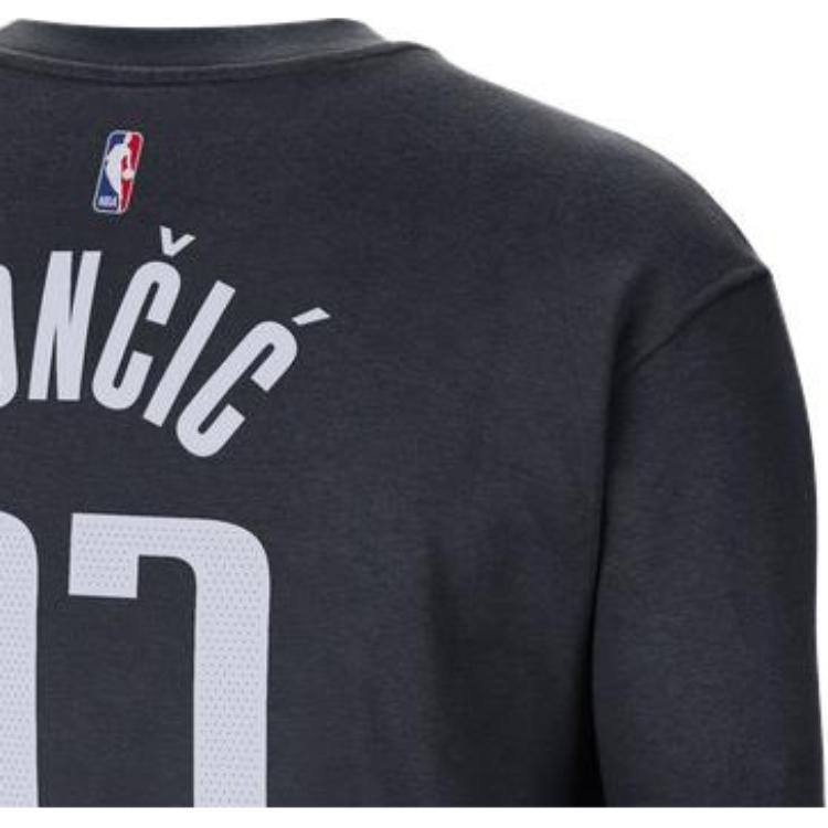 Jordan NBA Dallas Mavericks Alphanumeric Crew Neck Fleece Sweatshirt Men Sweatshirt Black DR2531-426