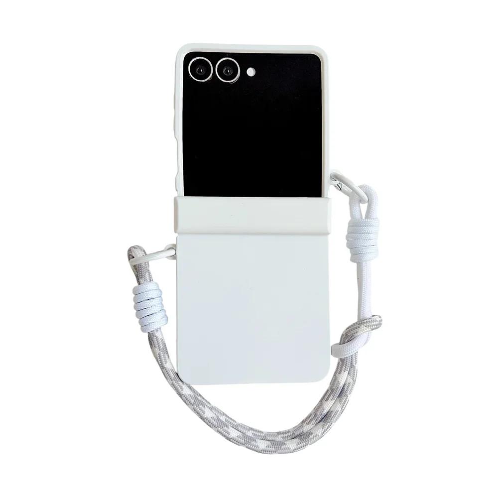 

Wrist Strap Hinge Protection holder Gradient Candy Color Phone Case for Samsung Galaxy Z Flip7 Flip6 Flip5 Flip 7 6 5 4 3 Cover Galaxy Z Flip4