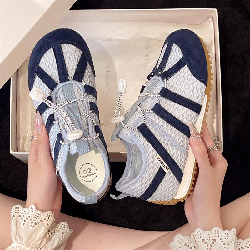 Retro lightweight breathable sports shoes women's 2025 summer new casual thin German training shoes platform mesh Forrest Gump shoes