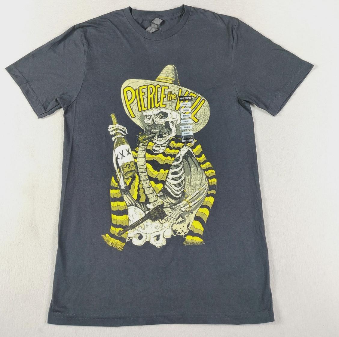 Pierce The Veil Gildan Shirt Mens Small Black Skeleton Sombrero Punk Rocker S