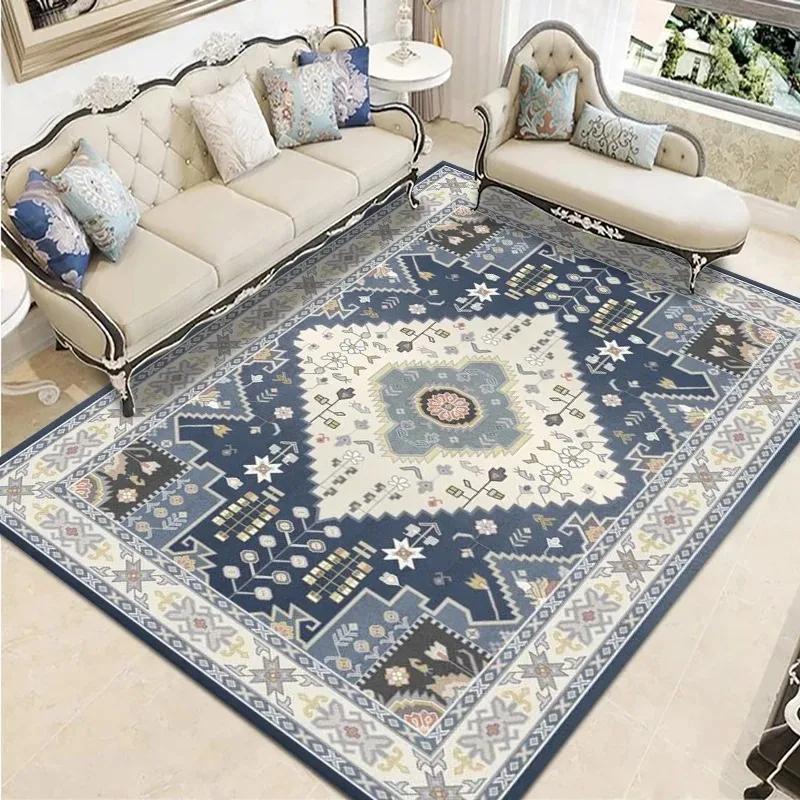 Bohemian Vintage Carpet Large Area Living Room Sofa Mat Bedroom Office Muslim Prayer Non-slip Machine Washable Rug Home Decor