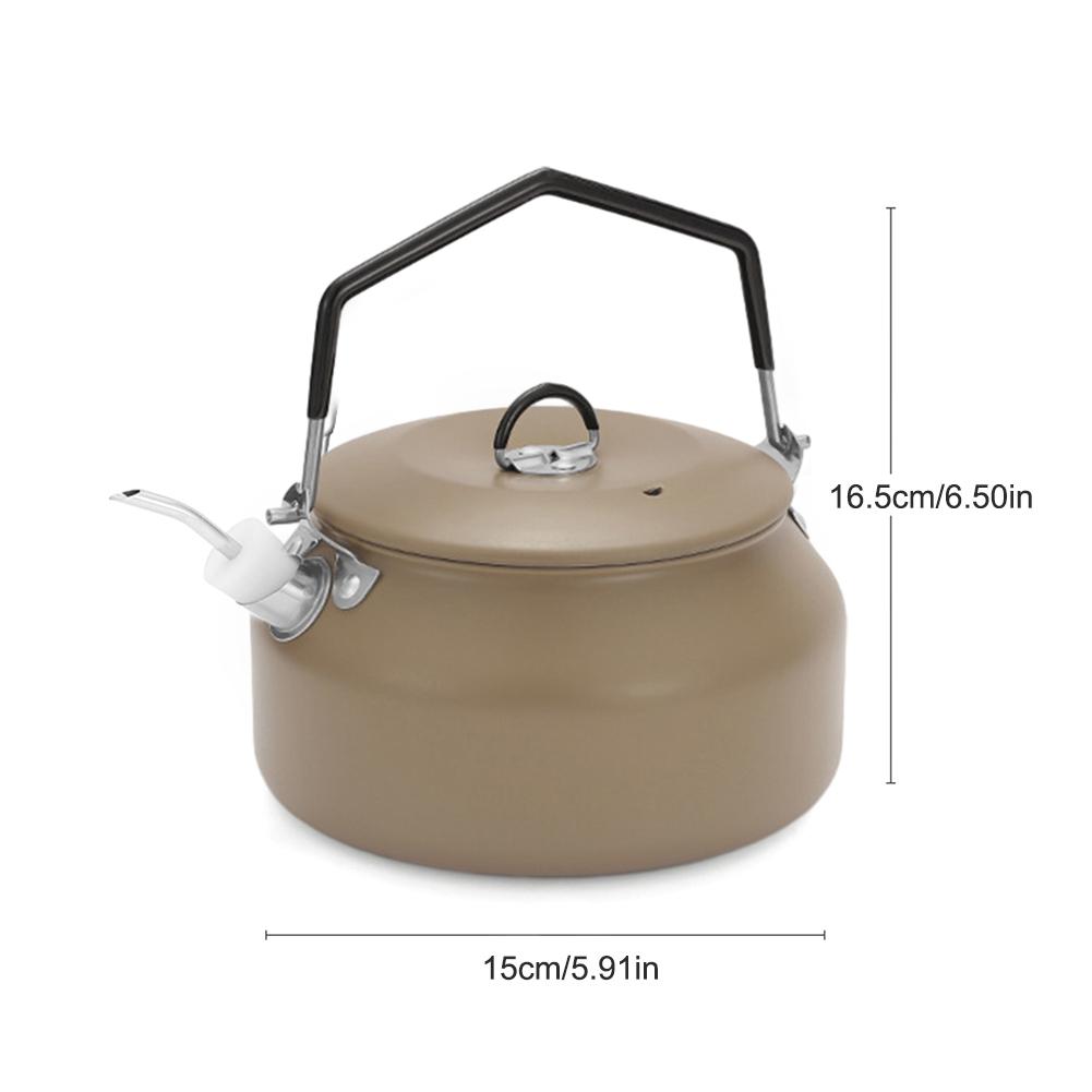 1l nerezová konvice, kempingová konvice na čaj se skládací rukojetí, venkovní džbány na vodu, láhev, turistické kuchyňské nádobí