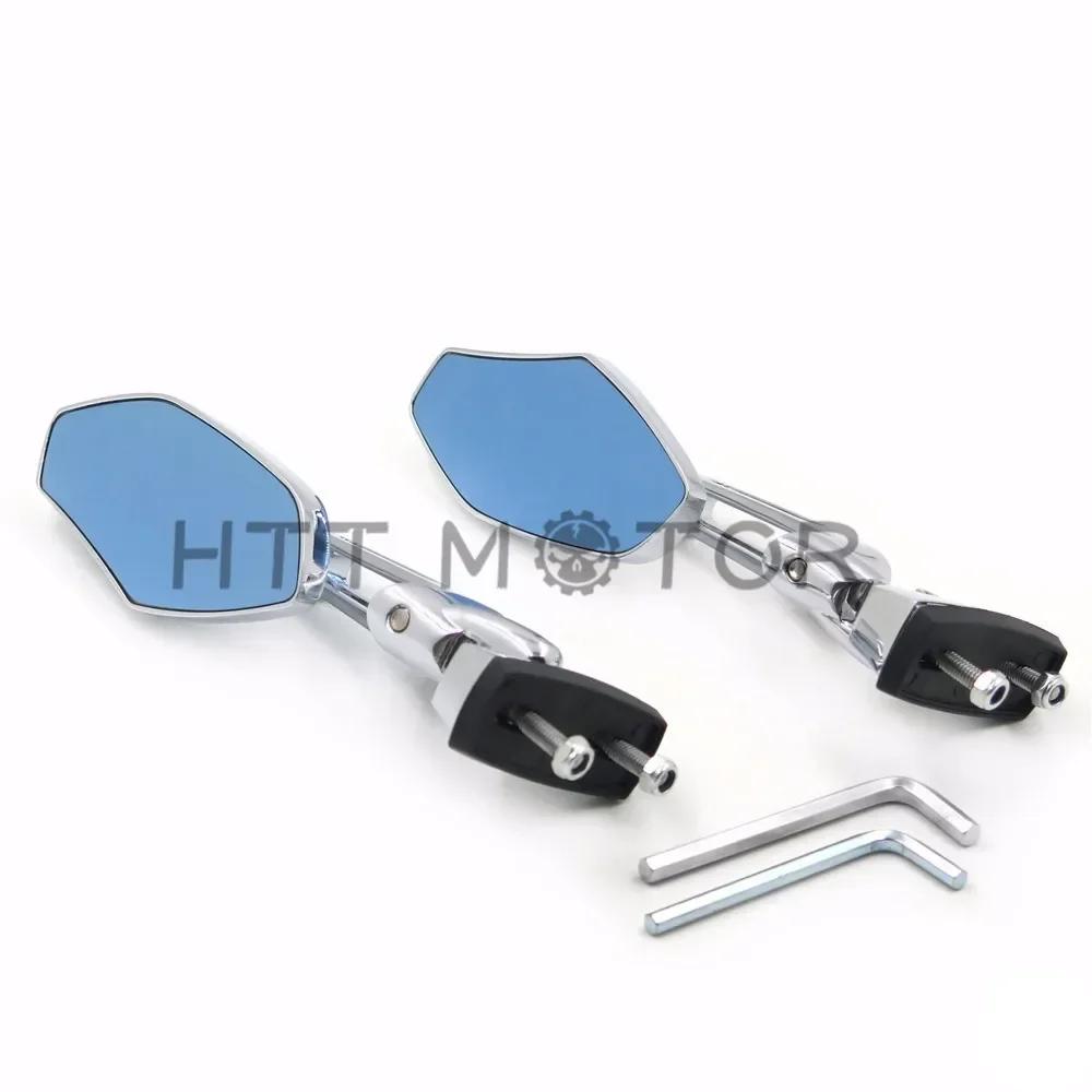 Motorcycle Parts CNC Machined Aluminum Anti-glare Glass Motorbike Rearview Mirrors 6mm Thread for Honda Suzuki Kawasaki