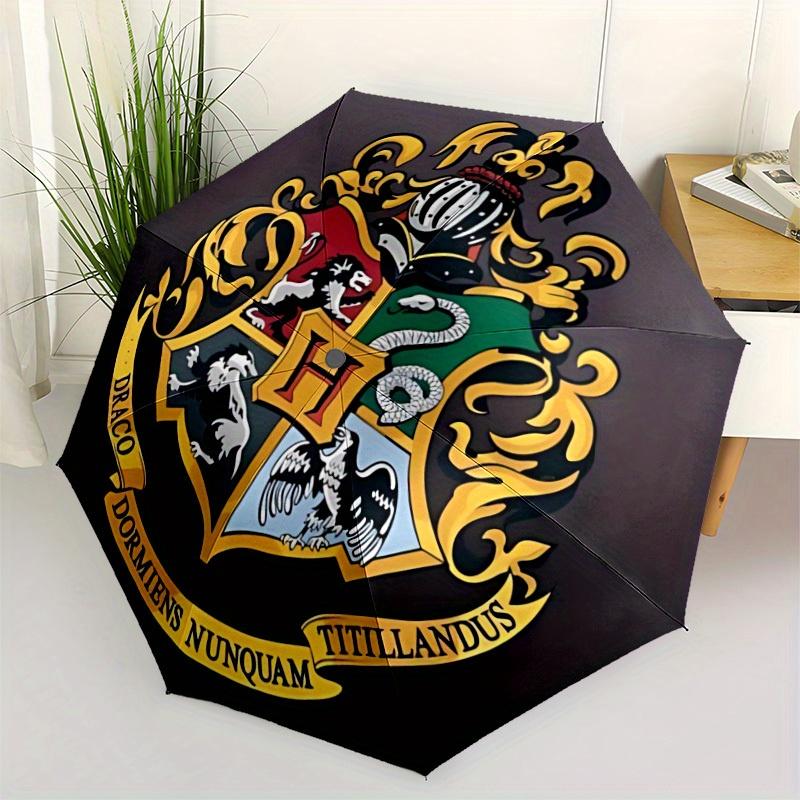 1pc Hogwarts Crest Automatic Opening/closing umbrella, Compact Travel Umbrella - - Festive Accessory, Sturdy Ribs y250807076