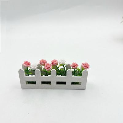 1:12 Scale Dollhouse Simulated Rose Flowers 5 Colors Lifelike Flower Fence Decor Garden Lifelike Artificial Flower