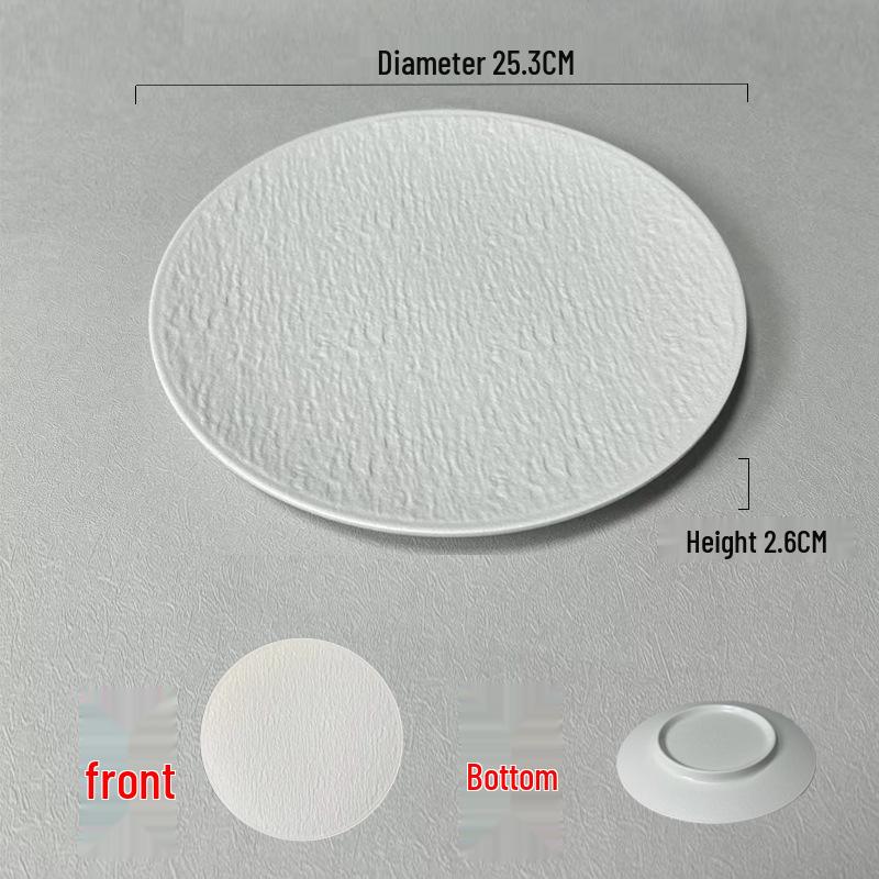 Melamine Imitation Stone Grain Round Plate - Simple Western Food & Dessert Plate