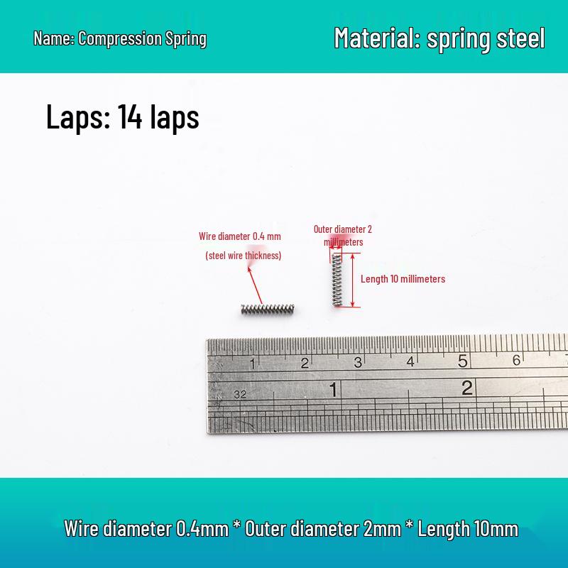 Small Mechanical Compression Spring: 0.4mm Wire, 2-8mm Outer Diameter