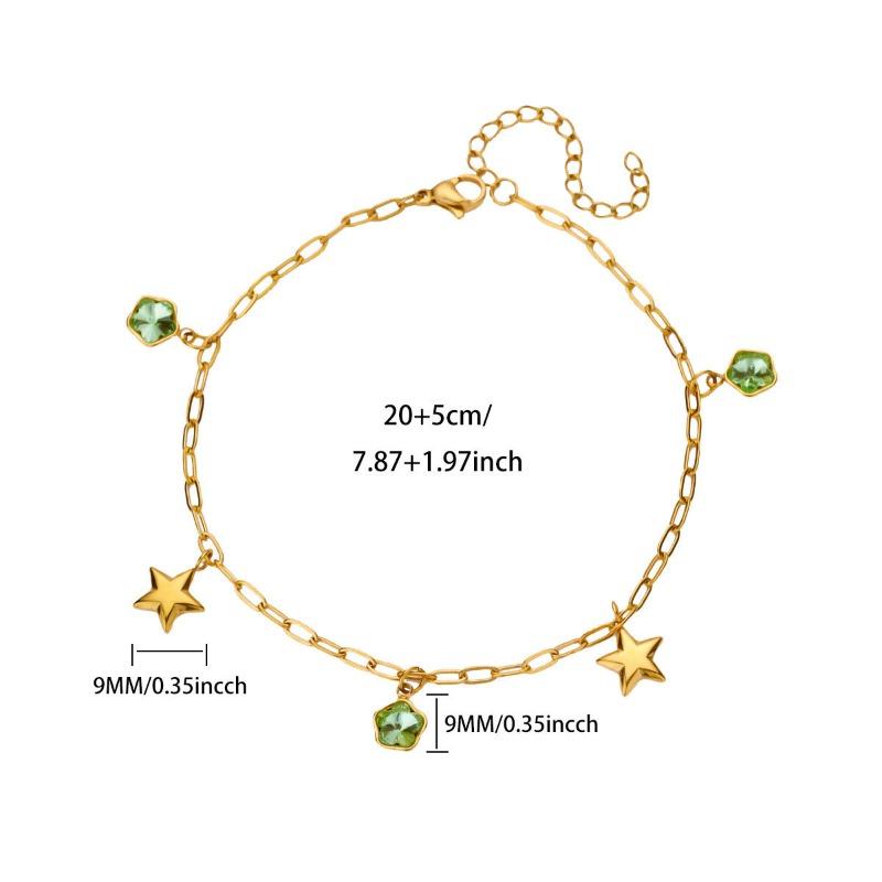 Titanium steel anklet star small round bead design fresh, simple and fashionable versatile vacuum plating does not fade women's