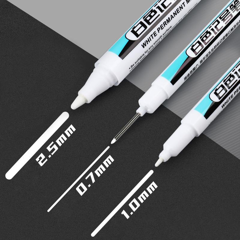 White Marker Oily Fine Tip Courier Waterproof Non-Fading Advertising Greeting Card Tire Glass Highlighter Pen Can Not Be Erased