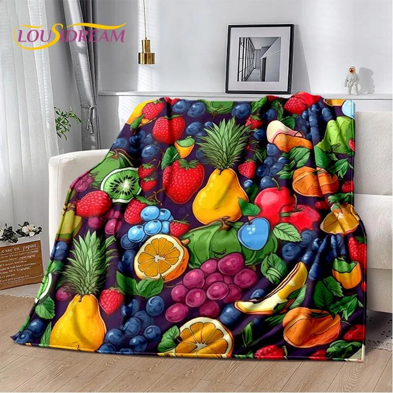 Cartoon Cute Fruit 3D Printing Blanket,Soft Throw Blanket for Home Bedroom Bed Sofa Picnic Travel Office Rest Cover Blanket Kids