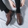 Hot Selling Men's Leather Casual Shoes Europe America Thick Soled Low Top Loafers Banquet Men's Formal Shoes Free Delivery