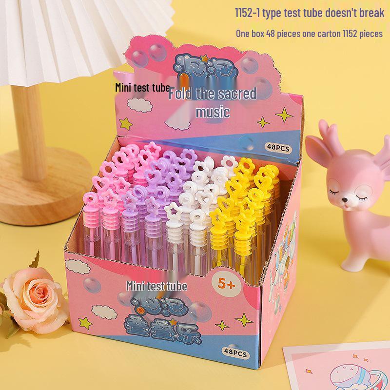 48-Piece Mini Test Tube Bubble Wands - Unbreakable and Portable Bubble Toys