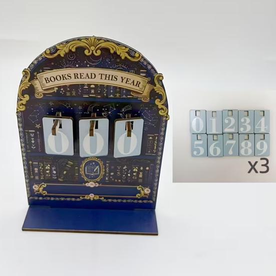 Yousheng Książka Przeczytana W Tym Roku Licznik Drewniany Tracker Wyzwania Celu Czytelniczego z Numerowanymi Znakami Dekoracja Półki na Książki Prezent dla Miłośników Książek Molów Książkowych