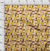 oneOone Cotton Flex Brown Fabric Geometrical Sewing Fabric By The Yard Printed Diy Clothing Sewing Supplies 40 Inch