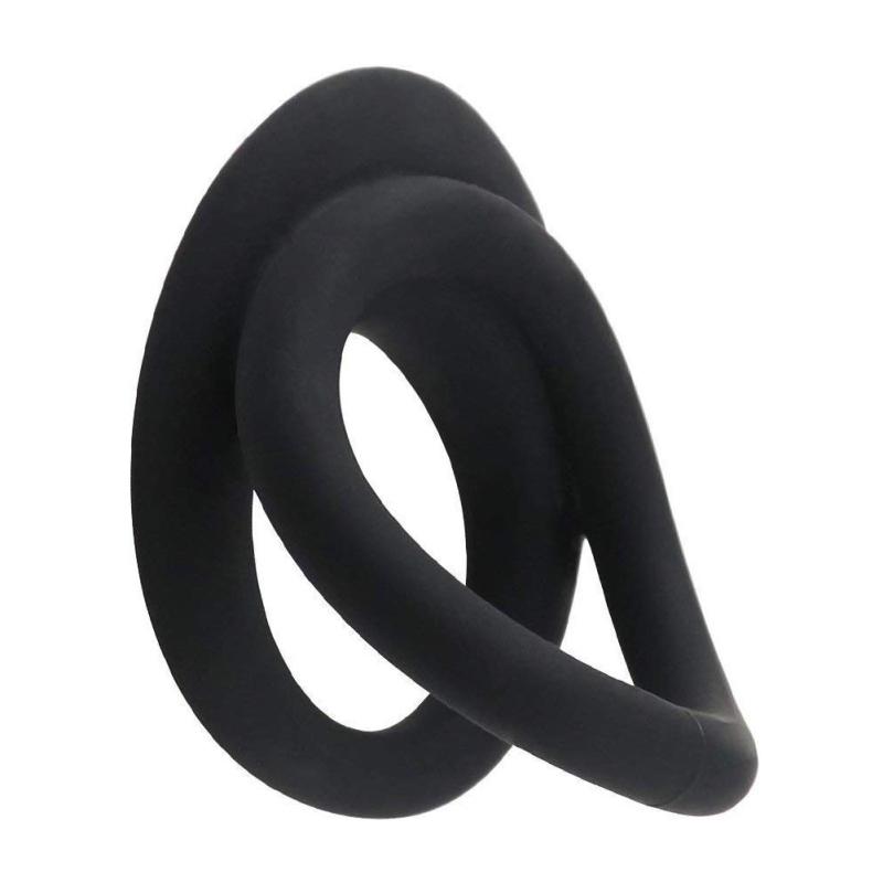 2-in-1 Silicone Cock Ring Harder Erection Penis Ring Ejaculation Delay Sex Toy for Men and Couples