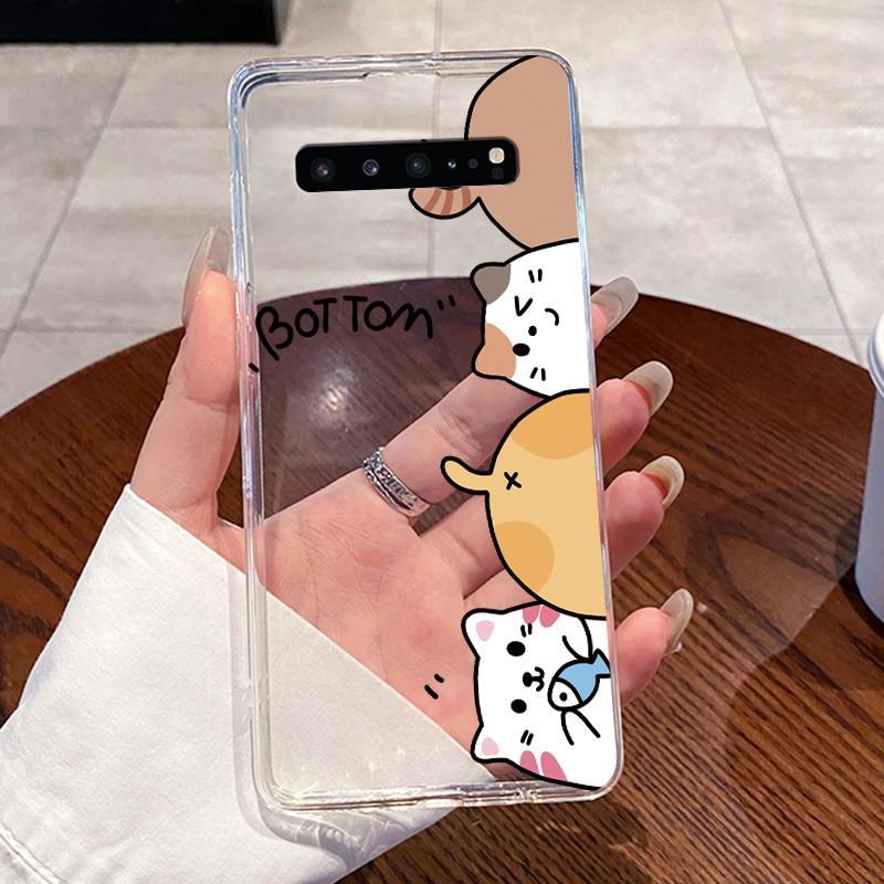Casing For Samsung Galaxy S10 5G 6.7" SM-G977U G977N G977B Case Aesthetic Fashion Cute Cat Transparent Soft Silicone Back Cover