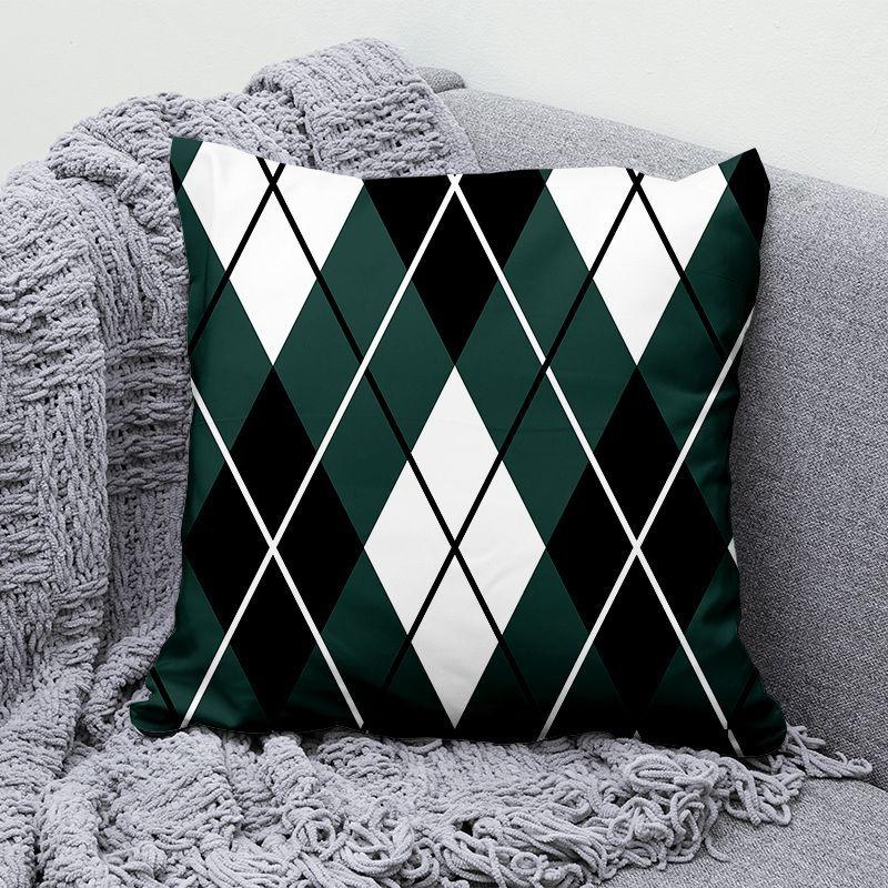 Green Simple Pillow Black and White Geometric Living Room Sofa Office Seat Cushion Cushion