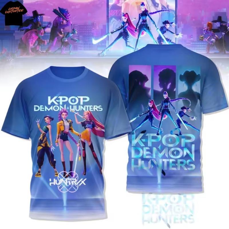 Tricou KPop Vânătorii de Demoni Grafic Imprimat 3D Copii Anime Tricou Y2k Top Femei Harajuku Tricou Mânecă Scurtă