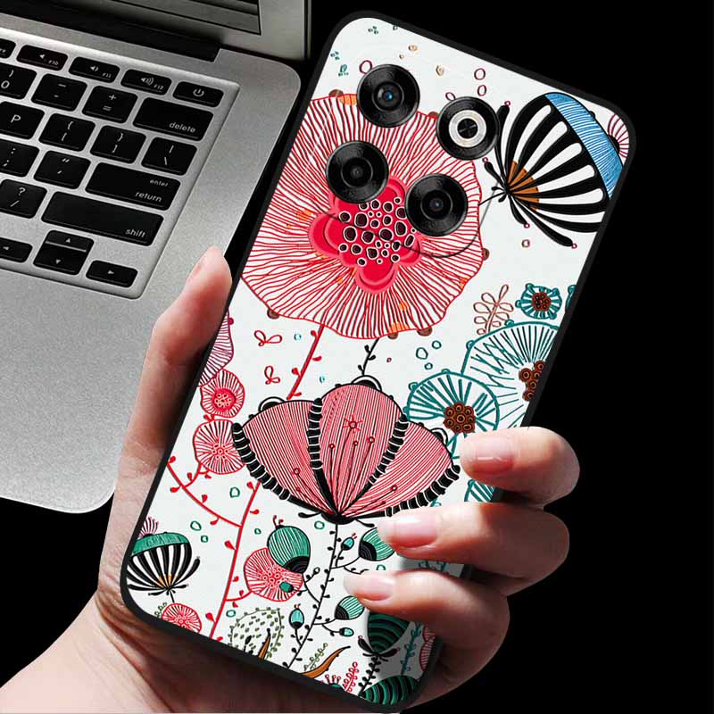 For ZTE Blade V70/Axon 70 3D Relief Flower Emboss Soft Silicone Back Cover For ZTE Nubia V70 Relief Emboss Case ZTE Blade V70 70