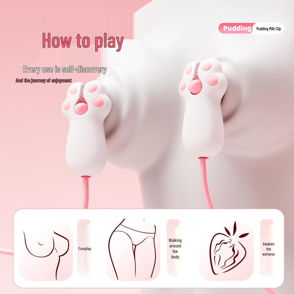 Laolusi Multi-Frequency Vibrating Pudding Milk Clip for Female Breast Stimulation