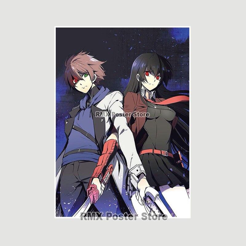 Akame Ga Kill Anime-Poster und Drucke, Wandkunst, Dekoration, weißes Papier, dekorative Gemälde, Bilder, Wohnzimmer, Zuhause, Wandbild