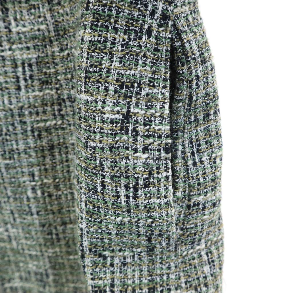 Unused Rene Made In Japan Short Sleeve Tweed One Piece 36 Green Women Used