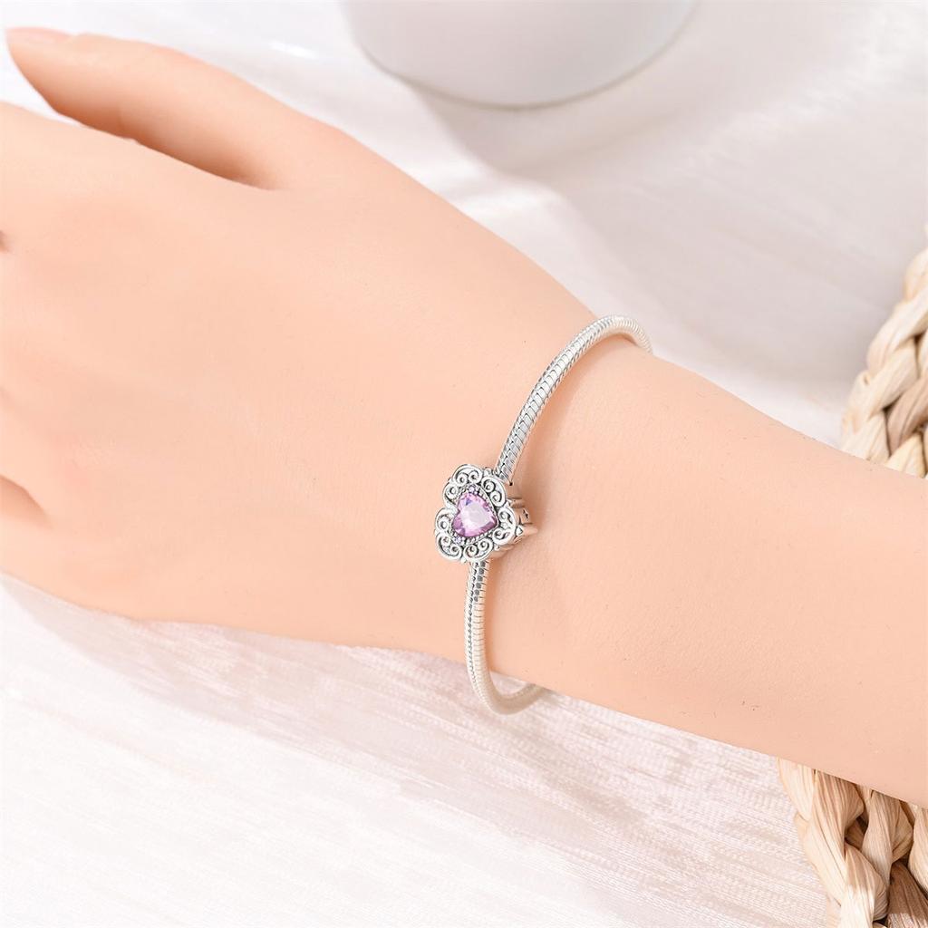 New 925 Silver Jewelry Accessories Bracelet Romantic Classical Butterfly Cross Key Pendant Beaded Bracelet