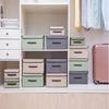 Linen-Like Fabric Storage Box Foldable Storage Box For Books And Toys Dustproof Storage Box With Lid